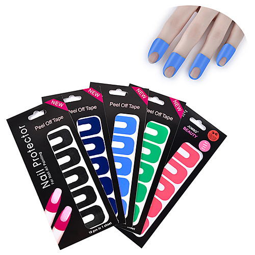 

5 Sheet Stripping Tape Anti-splash Protection Nails Creative U-shaped Fingerprint Stickers Finger Skin Protection Nail Polish Stickers