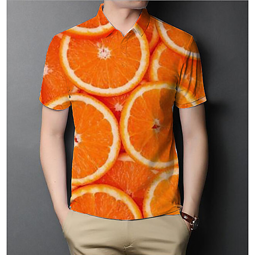 

Men's Graphic Fruit Polo Basic Elegant Daily Going out Yellow