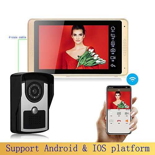 

7 Inch Wire & WIFI Vidoe Doorbell Monitor with WIFI Function Home Security Intercom System Unlock P618FC11