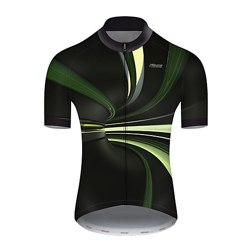 

21Grams Men's Short Sleeve Cycling Jersey Nylon Black / Green Stripes Gradient 3D Bike Jersey Top Mountain Bike MTB Road Bike Cycling Quick Dry Breathable Sports Clothing Apparel / Micro-elastic