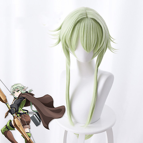 

Goblin Slayer Cosplay Wigs Women's With Bangs 31 inch Heat Resistant Fiber Straight Green Adults' Anime Wig