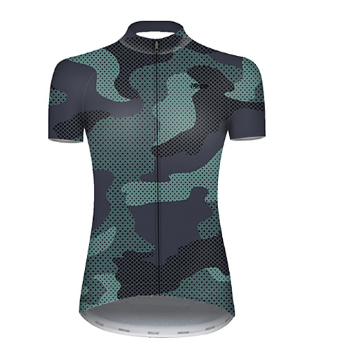 

21Grams Women's Short Sleeve Cycling Jersey Nylon Polyester Camouflage Polka Dot Camo / Camouflage Bike Jersey Top Mountain Bike MTB Road Bike Cycling Breathable Quick Dry Ultraviolet Resistant Sports