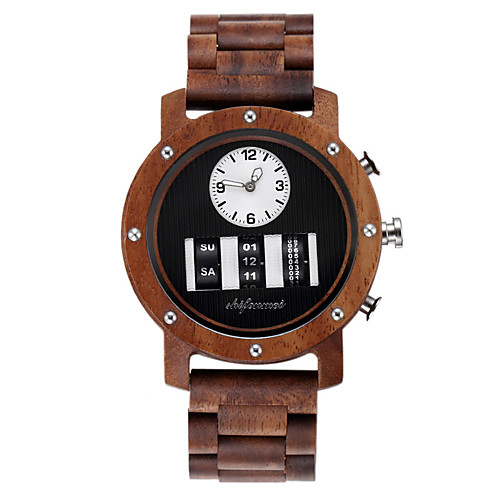 

Men's Sport Watch Japanese Quartz Modern Style Stylish Wood Wooden Analog Casual Fashion - White Black Brown