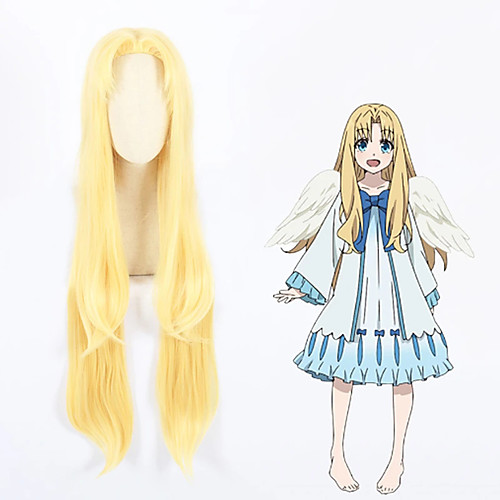 

Cosplay Wig Filo Tate no Yuusha no Nariagari Straight Cosplay Middle Part With Bangs Wig Very Long Yellow Synthetic Hair 36 inch Women's Anime Cosplay Best Quality Yellow