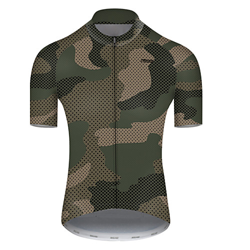 

21Grams Men's Short Sleeve Cycling Jersey Nylon Camouflage Polka Dot Camo / Camouflage Bike Jersey Top Mountain Bike MTB Road Bike Cycling Breathable Quick Dry Sports Clothing Apparel / Micro-elastic