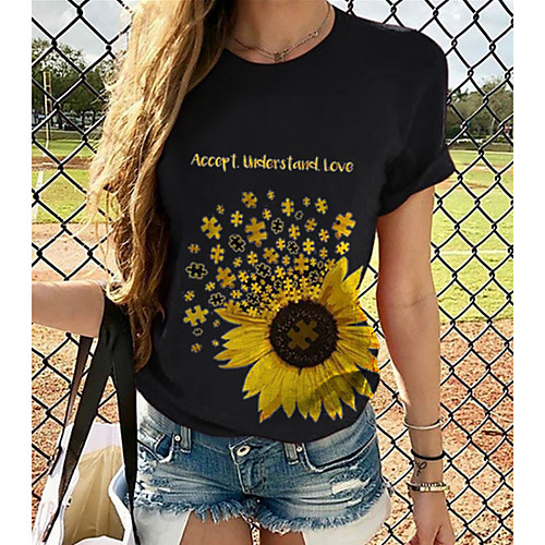 

Women's T-shirt Plus Size Graphic 3D Print Tops - Print Round Neck Loose Basic Daily Spring Summer Rainbow XS S M L XL 2XL 3XL 4XL 5XL 6XL / Going out