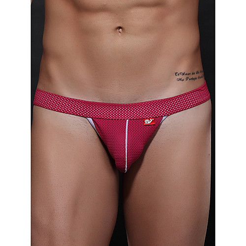 

Men's Basic G-string Underwear - Normal Low Waist Yellow Fuchsia Gray S M L