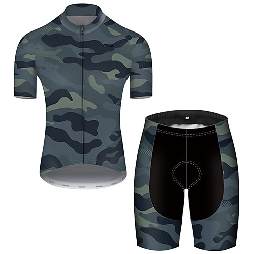 

21Grams Men's Short Sleeve Cycling Jersey with Shorts Camouflage Camo / Camouflage Bike Breathable Sports Patterned Mountain Bike MTB Road Bike Cycling Clothing Apparel / Stretchy