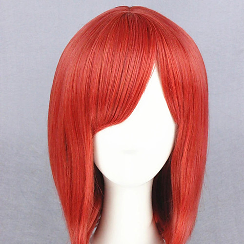 

Cosplay Wig Nishikino Maki Love Live Straight Cosplay Asymmetrical With Bangs Wig Short Red Synthetic Hair 16 inch Women's Anime Cosplay Exquisite Red