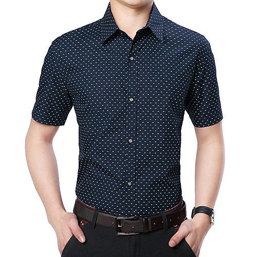 

Men's Polka Dot Shirt Basic Daily White / Navy Blue / Light Blue