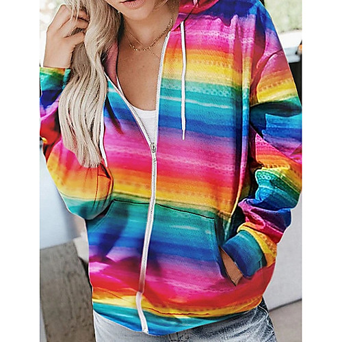 

Women's Zip Up Hoodie Sweatshirt Color Block Zip Up Basic Hoodies Sweatshirts Fuchsia