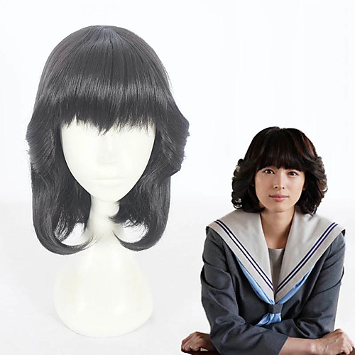 

Cosplay Wig Akasaka Riko Kyou Kara Ore Wa Curly Cosplay Halloween With Bangs Wig Short Black Synthetic Hair 14 inch Women's Anime Cosplay Classic Black