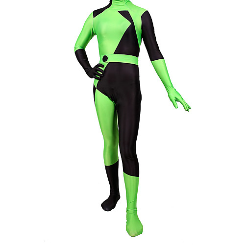 

Zentai Suits Cosplay Costume Ninja Adults' Lycra Spandex Cosplay Costumes Cosplay Halloween Women's Green Color Block Halloween Carnival Masquerade / Catsuit