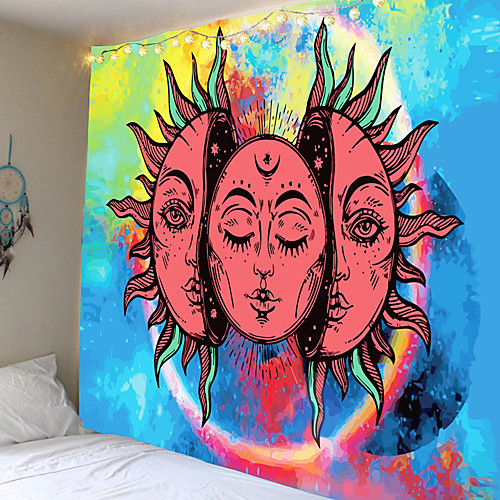 

Wit Zwart Sun Moon Mandala Tapijt Muur Opknoping Celestial Wandtapijten Hippie Muur Tapijten Dorm Decor Psychedelische Tapestry