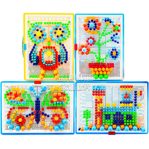 

Educational Toy Mosaic Kit Mushroom Nail Puzzle Button Art Toy Creative Plastic Portable DIY Parent-Child Interaction Kid's Boys and Girls for Birthday Gifts or Party Favors