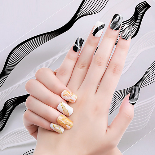 

1 pcs Full Nail Stickers Creative / Wave nail art Manicure Pedicure Multi Function / Creative Elegant / Fashion Party / Evening / Daily
