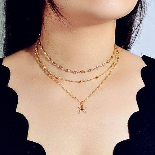 

Women's Necklace Vertical / Gold bar Classic Trendy Sweet Fashion Chrome Gold 44.5 cm Necklace Jewelry 1pc For Wedding Party Evening Masquerade Engagement Prom