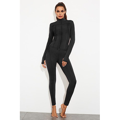 

Women's Basic Solid Colored Two Piece Set Tracksuit Set Pant Tops