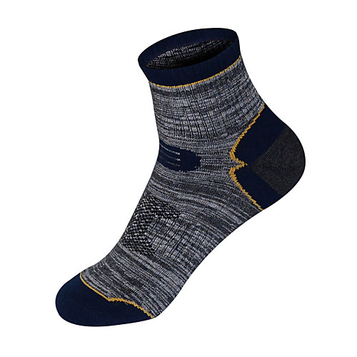 

R-BAO Athletic Sports Socks Running Socks 1 Pair Men's Socks Breathable Sweat-wicking Comfortable Running Active Training Jogging Sports Color Block Chinlon Elastane Cotton Dark Grey Blue Dark Blue