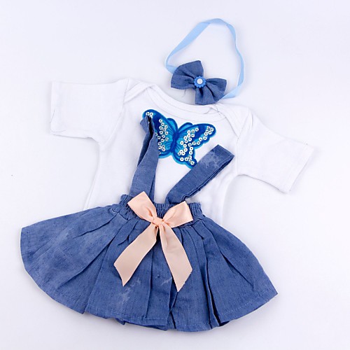 

Reborn Baby Dolls Clothes Reborn Doll Accesories Cotton Fabric for 17-18 Inch Reborn Doll Not Include Reborn Doll Skirt Soft Pure Handmade Girls' 3 pcs