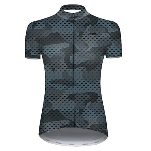 

21Grams Women's Short Sleeve Cycling Jersey Nylon Polyester Camouflage Polka Dot Camo / Camouflage Bike Jersey Top Mountain Bike MTB Road Bike Cycling Breathable Quick Dry Ultraviolet Resistant Sports