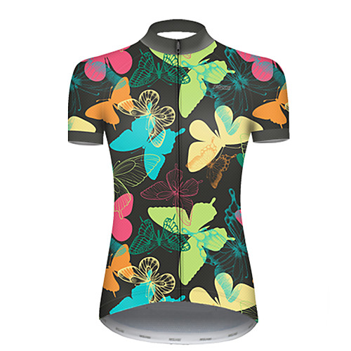 

21Grams Women's Short Sleeve Cycling Jersey Nylon Green / Yellow Butterfly Gradient Bike Jersey Top Mountain Bike MTB Road Bike Cycling Quick Dry Breathable Sports Clothing Apparel / Micro-elastic