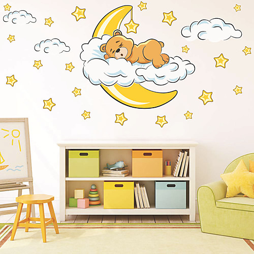 

Little Bear Stars Wall Stickers Plane Wall Stickers Decorative Wall Stickers PVC Home Decoration Wall Decal Wall Window Decoration 1pc