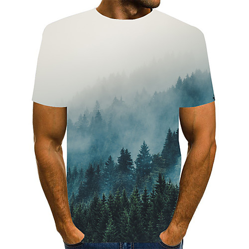 

Men's Graphic Print T-shirt Street chic Exaggerated Daily Going out Rainbow