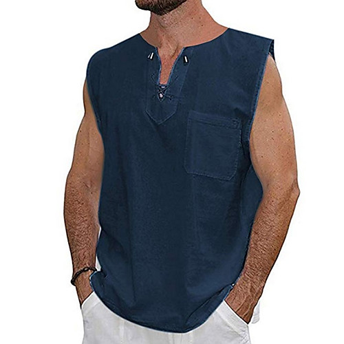

Men's Solid Colored Tank Top Daily White / Black / Khaki / Navy Blue