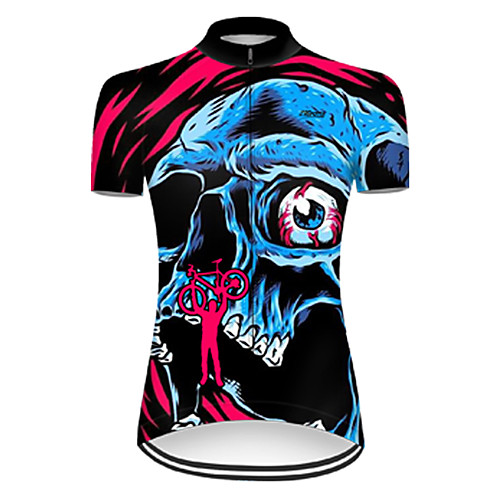 

21Grams Women's Short Sleeve Cycling Jersey Nylon RedBlue Gradient 3D Skull Bike Jersey Top Mountain Bike MTB Road Bike Cycling Quick Dry Breathable Sports Clothing Apparel / Micro-elastic