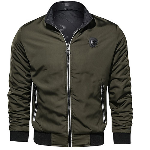 

Men's Jacket Daily Basic Regular Solid Colored Army Green US32 / UK32 / EU40 / US34 / UK34 / EU42 / US36 / UK36 / EU44