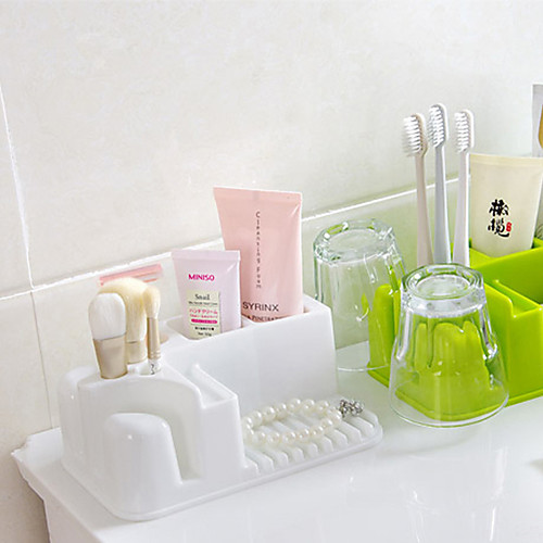 

Rectangle Bathroom Receive A Case Cosmetics Wash Gargle Plastic Shelf Toilet Bathroom Crossover Vehicle Color Random