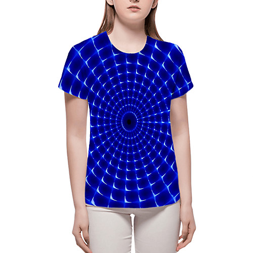 

Women's T-shirt Plus Size Graphic 3D Print Tops - Print Round Neck Loose Basic Daily Spring Summer Rainbow S M L XL 2XL 3XL 4XL 5XL 6XL / Going out