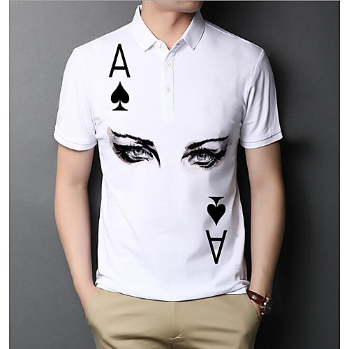 

Men's Graphic Polo Basic Elegant Daily Going out White