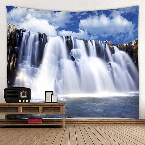

Waterfall Landscape Digital Printed Tapestry Decor Wall Art Tablecloths Bedspread Picnic Blanket Beach Throw Tapestries Colorful Bedroom Hall Dorm Living Room Hanging