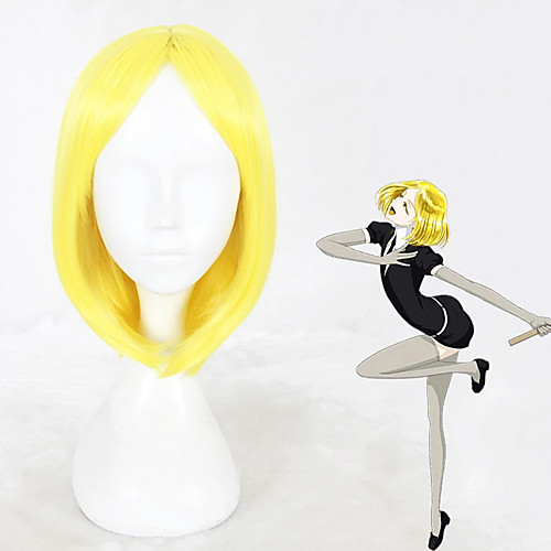 

Cosplay Wig Yellow Diamond Land of the Lustrous Straight Cosplay Middle Part Wig Short Yellow Synthetic Hair 14 inch Women's Anime Cosplay Best Quality Yellow