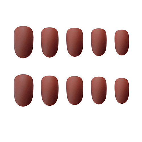 

24pcs Creative False Nails Round dark matte fake nail piece wear nail enhancement paste finished nail piece