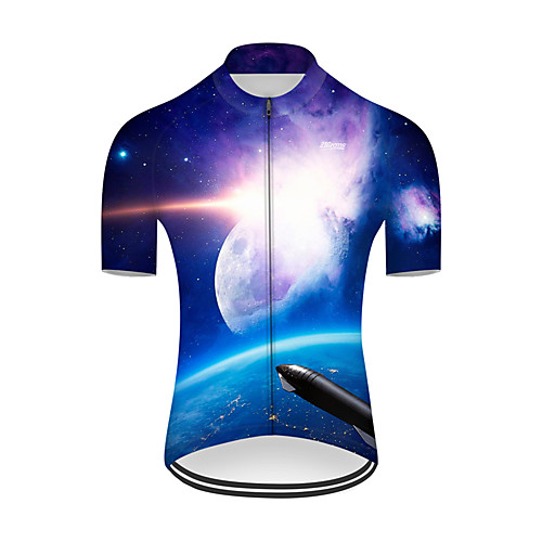 

21Grams Men's Short Sleeve Cycling Jersey Nylon Blue / White Gradient 3D Rocket Bike Jersey Top Mountain Bike MTB Road Bike Cycling Quick Dry Breathable Sports Clothing Apparel / Micro-elastic