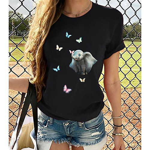 

Women's T-shirt Plus Size Graphic 3D Print Tops - Print Round Neck Loose Basic Daily Spring Summer Rainbow XS S M L XL 2XL 3XL 4XL 5XL 6XL / Going out