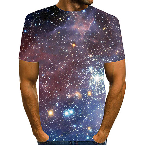 

Men's Graphic Print T-shirt Street chic Exaggerated Daily Going out Rainbow