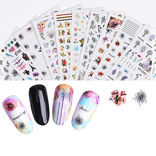 

1 pcs Full Nail Stickers Flower nail art Manicure Pedicure Ergonomic Design / Multi Function Sweet / Cute Party / Evening / Daily