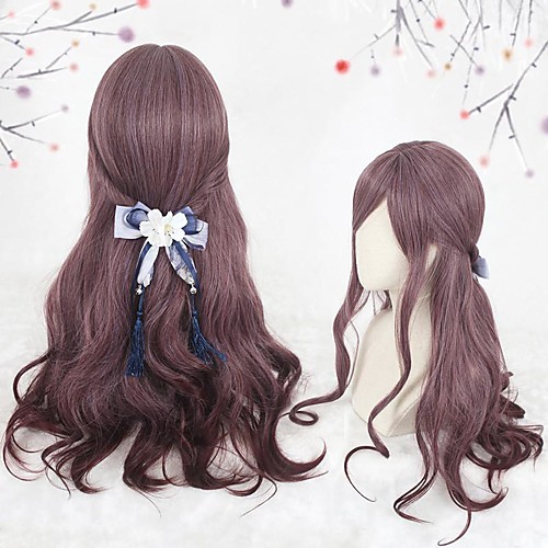 

Cosplay Costume Wig Cosplay Wig Lolita Curly Cosplay Halloween With Bangs Wig Long Purple Synthetic Hair 25 inch Women's Anime Cosplay Comfortable Purple