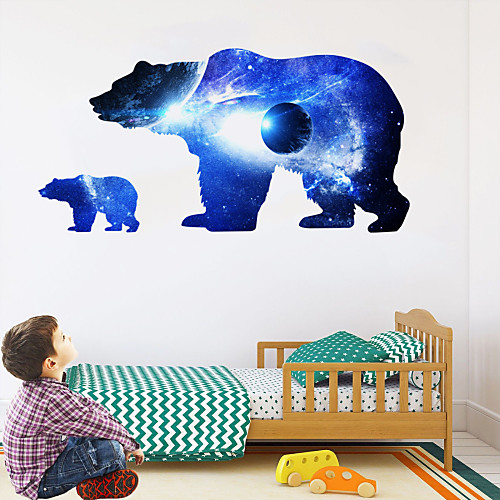 

Cosmic Starry Sky Planet Bear Silhouette Wall Stickers Animal Wall Stickers Decorative Wall Stickers PVC Home Decoration Wall Decal Wall Decoration 1pc