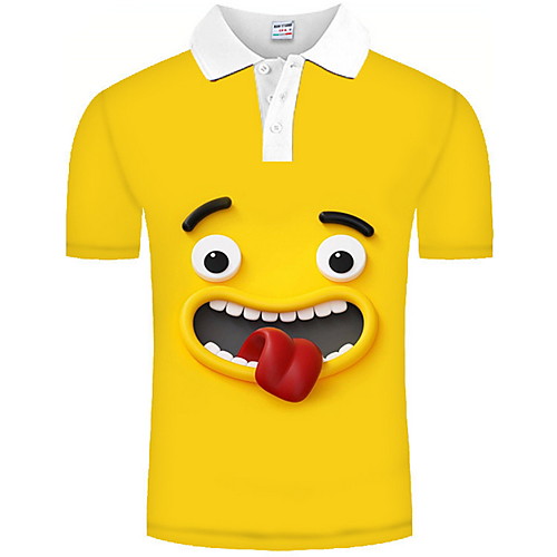 

Men's Graphic Print Polo Daily Yellow
