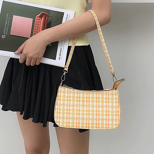 

Women's Zipper Polyester Crossbody Bag Lattice Orange / Beige