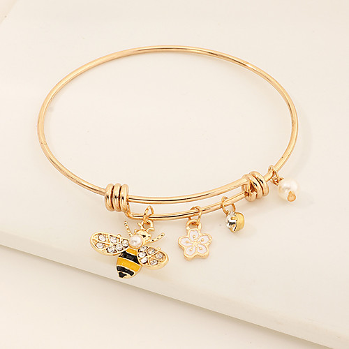 

Women's Bracelet Bangles Bracelet Classic Flower Simple Classic Trendy Fashion Cute Alloy Bracelet Jewelry Gold For Party Evening Gift Date Beach Festival