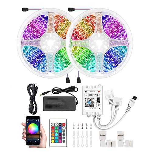 

KWB 10m Light Sets LED Light Strips RGB Tiktok Lights Smart Lights 300 LEDs 5050 SMD 10mm 1 set APP Control Creative Cuttable 12 V