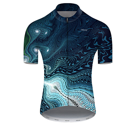 

21Grams Men's Short Sleeve Cycling Jersey Nylon Polyester Blue Gradient Animal Snake Bike Jersey Top Mountain Bike MTB Road Bike Cycling Breathable Quick Dry Ultraviolet Resistant Sports Clothing