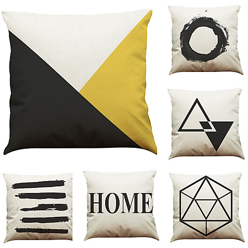 

6 pcs Linen Pillow Cover Creative Nordic Geometric Linen Pillow Case Car Pillow Cushion Sofa Pillow Pillow Office Nap Pillow
