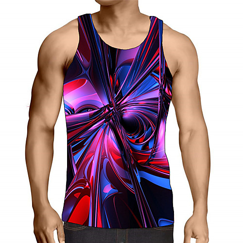 

Men's Graphic Print Tank Top Street chic Exaggerated Daily Going out Rainbow